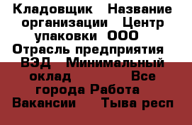 Кладовщик › Название организации ­ Центр упаковки, ООО › Отрасль предприятия ­ ВЭД › Минимальный оклад ­ 19 000 - Все города Работа » Вакансии   . Тыва респ.